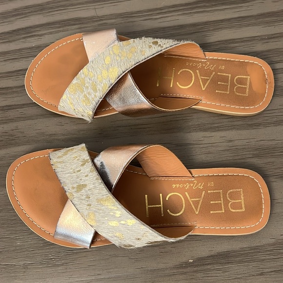 BEACH BY MATISSE LEATHER CRISS CROSS SANDALS 7 - Picture 4 of 12